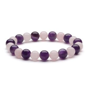 Gratitude Bracelet – Amethyst, Rose Quartz