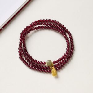 Red Garnet Beads Fu Wealth Bracelet